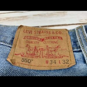 Levi’s 550 34x32 relaxed fit taper mens jeans light wash 5003